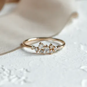 Elegant cluster ring with lab created diamonds CLORÉ Thumbnail