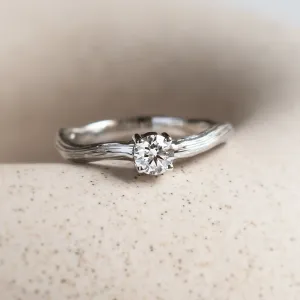 Atypical engagement ring with lab-grown diamond and tree bark surface RIANA Thumbnail