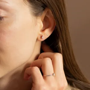 Minimalist engagement ring with marquise lab created diamond ANTOINE Thumbnail