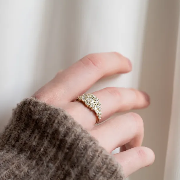 Luxusní prsten s moissanity v cluster stylu VALENTINA Image