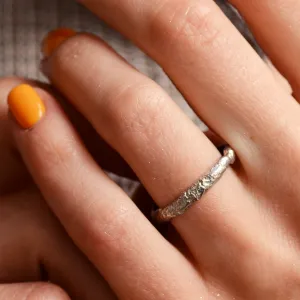 Gold wedding bands with moon surface APOLLO