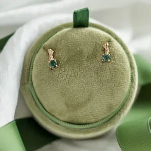 Napichovací neobvyklé náušnice s mechovými acháty a větvičkou ELLION Thumbnail