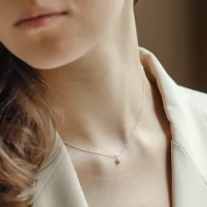 Dainty gold pendant with salt and pepper diamond CADIE Thumbnail