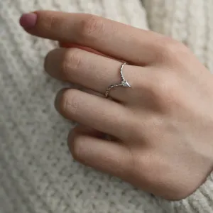 V stacker ring with kite salt and pepper diamond NIAM Thumbnail