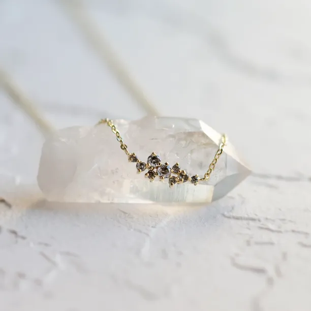 Salt and pepper diamond cluster necklace CLARIE Image