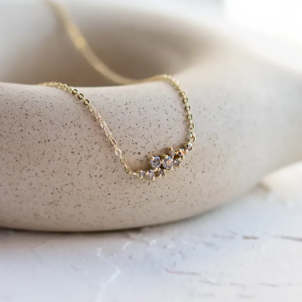 Salt and pepper diamond cluster necklace CLARIE Image