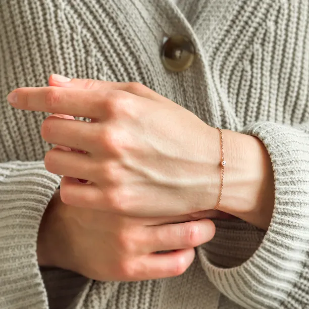 Minimalistický náramek s bezel salt and pepper diamantem SANDY Image