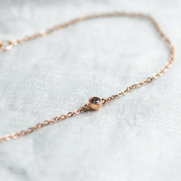 Minimalistický náramek s bezel salt and pepper diamantem SANDY Image