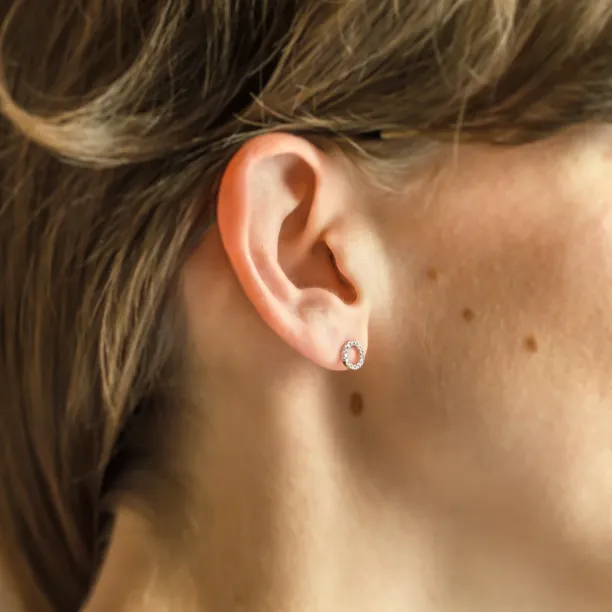 Circle diamond stud earrings CARLEEN Image