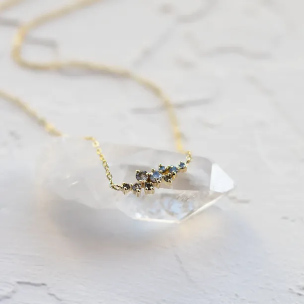 Salt and pepper diamond cluster necklace CLARIE Image