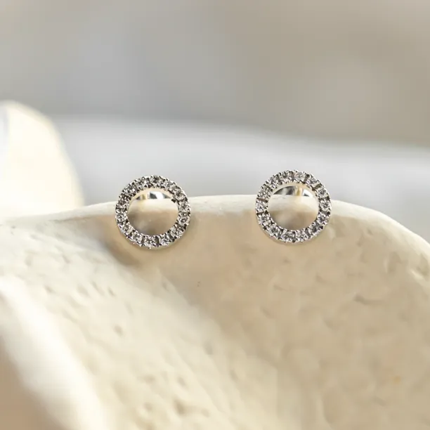 Circle diamond stud earrings CARLEEN Image