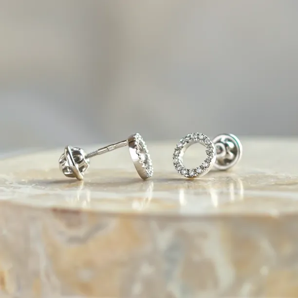 Circle diamond stud earrings CARLEEN Image