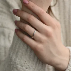 Unusual hammered wedding bands VIOLA