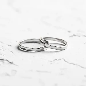 Unusual hammered wedding bands VIOLA