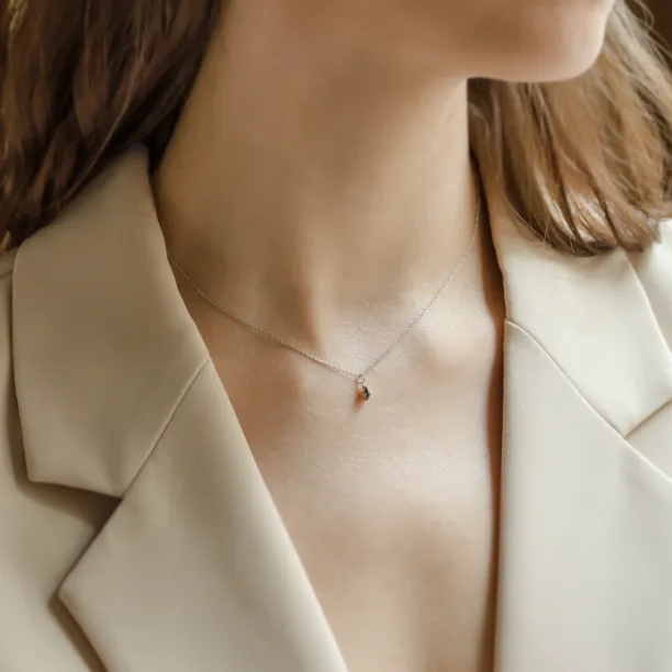 Minimalist pendant with kite salt and pepper diamond ARI Image