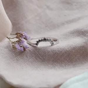 Gold cut-out ring with salt and pepper diamonds ROXYS Thumbnail