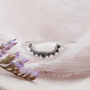 Gold cut-out ring with salt and pepper diamonds ROXYS Thumbnail