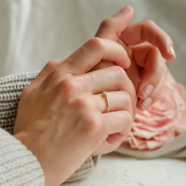 Pave diamond engagement ring CÉLINE Image