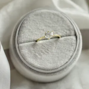 Unusual engagement ring with white sapphire in atypical shape MARIAH Thumbnail