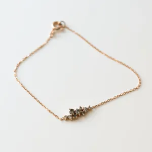 Gold bracelet with diamonds salt and pepper diamonds CLARE 