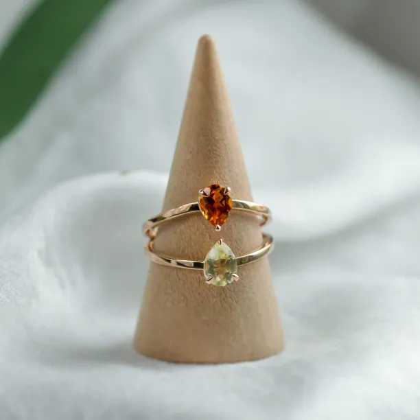 Toi et Moi ring with citrine and lemon quartz ASTRA Image