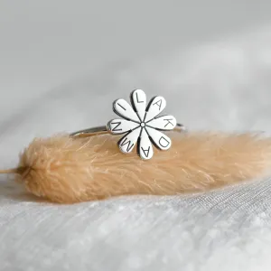 Gold ring with a diamond and engraving LEXI Thumbnail