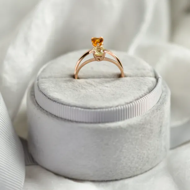 Toi et Moi ring with citrine and lemon quartz ASTRA Image