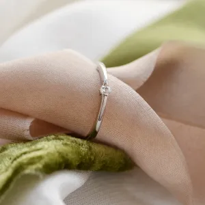 Minimalist gold engagement ring HAMEN Thumbnail