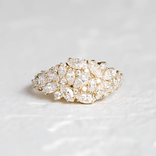 Luxusní prsten s moissanity v cluster stylu VALENTINA Image