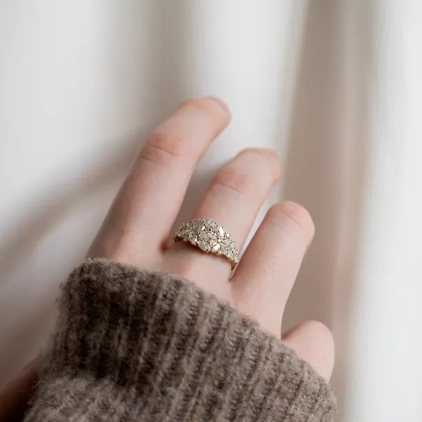 Luxury moissanite cluster ring VALENTINA Image