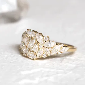 Luxury moissanite cluster ring VALENTINA Thumbnail