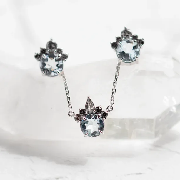 Set šperků s akvamaríny a salt and pepper diamanty BELLASIN Image