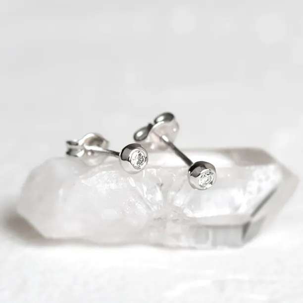 Zlaté napichovací náušnice s drahokamem dle výběru ALLA Image