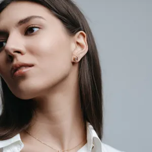 Zlaté náušnice ve tvaru hexagonu s vyměnitelným drahokamem SAM Thumbnail