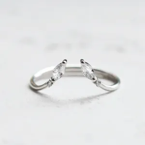 Moissanite chevron wedding ring MALCOLM