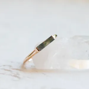 Moss agate gold ring CATHIE
