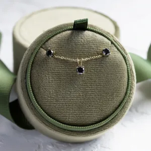 Gold pendant and earrings with black diamonds BLADETTE Thumbnail