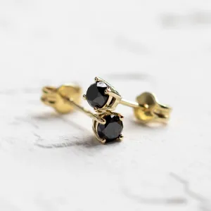 Gold pendant and earrings with black diamonds BLADETTE Thumbnail