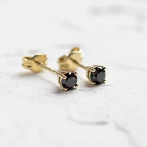 Black diamond stud earrings BLADELL Thumbnail