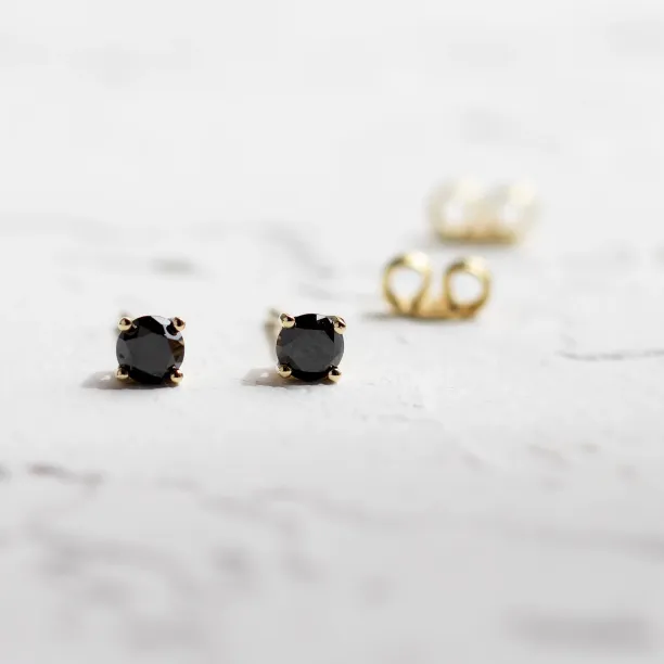 Black diamond stud earrings BLADELL Image