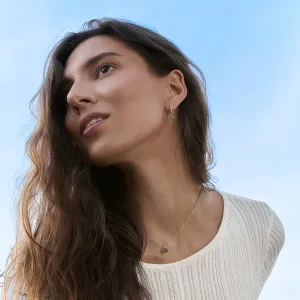 Zlaté visací náušnice s mechovými acháty a diamanty MARLOW Thumbnail