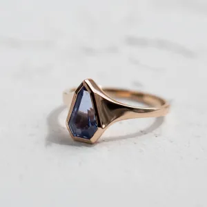 Blue sapphire signet ring PLATON Thumbnail