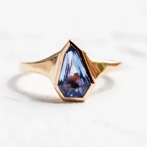 Blue sapphire signet ring PLATON