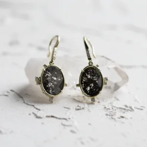 Salt and pepper diamond vintage earrings MARIBEL Thumbnail