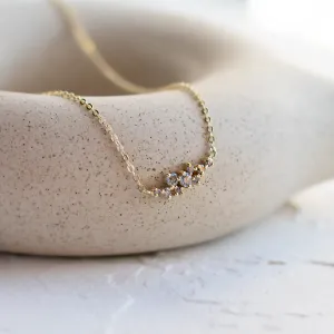 Zlatý cluster náhrdelník se salt and pepper diamanty CLARIE Thumbnail