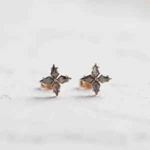 Minimalistické náušnice se salt and pepper diamanty FLORIS Thumbnail