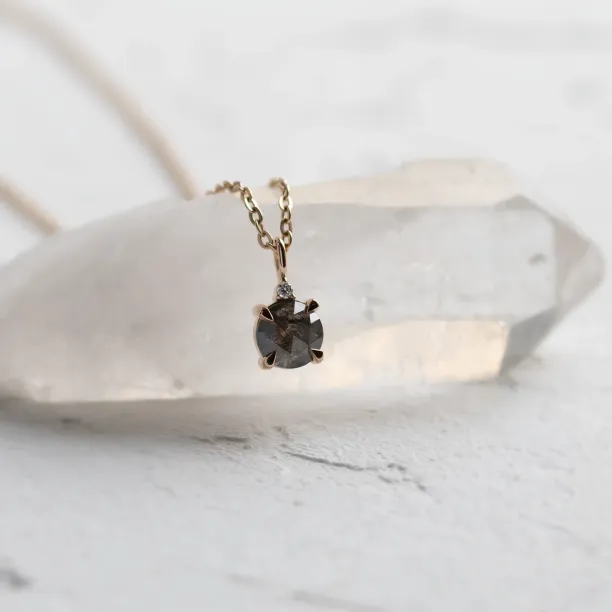 Salt and pepper and classic diamond pendant SPARK Image