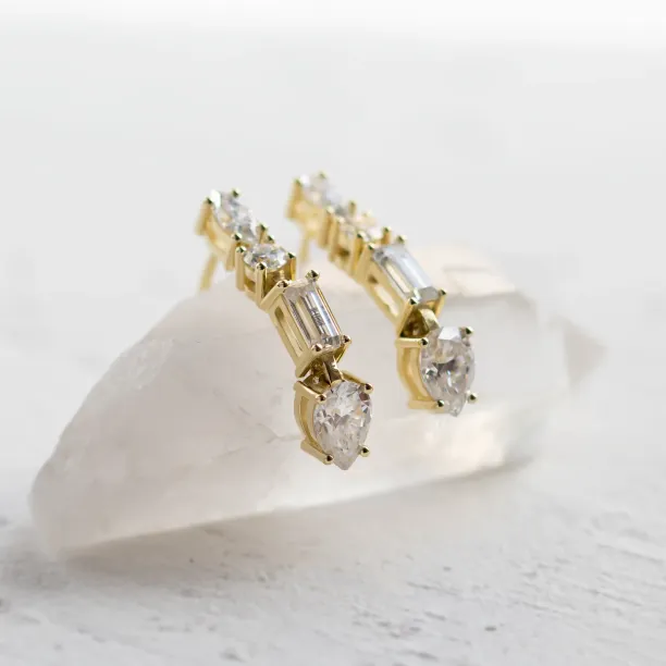 Visací náušnice s certifikovanými moissanity MARINA Image