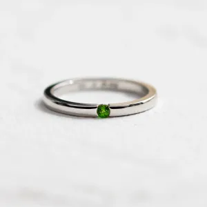 Minimalist solitaire lab-grown emerald ring LINA