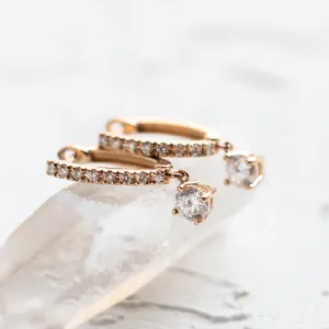 Visací náušnice kruhy s laboratorními diamanty SPARIA Thumbnail